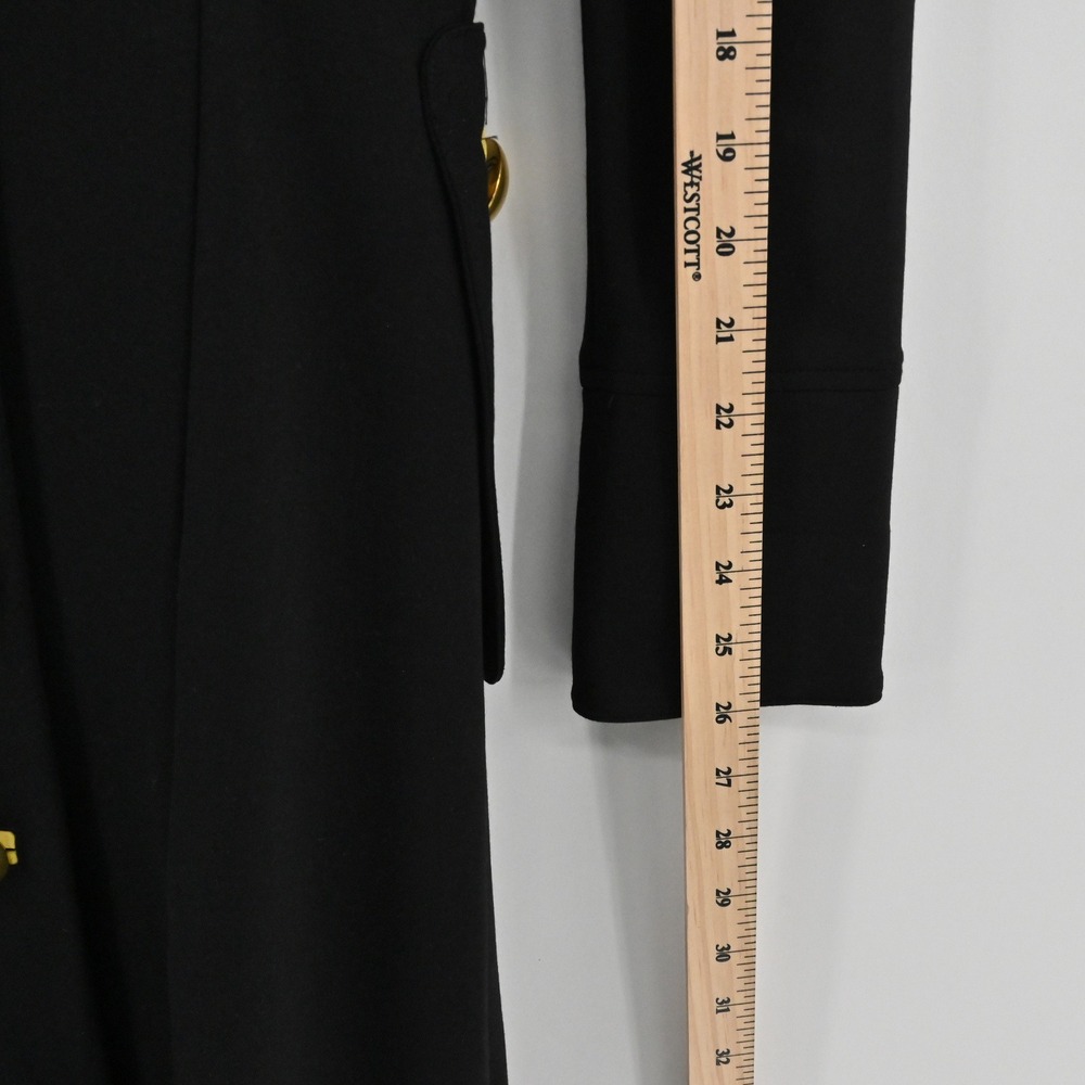 Vintage Military Maxi Coat Womens Size S Black Gold Button Dark Academia Wool - Picture 7 of 11